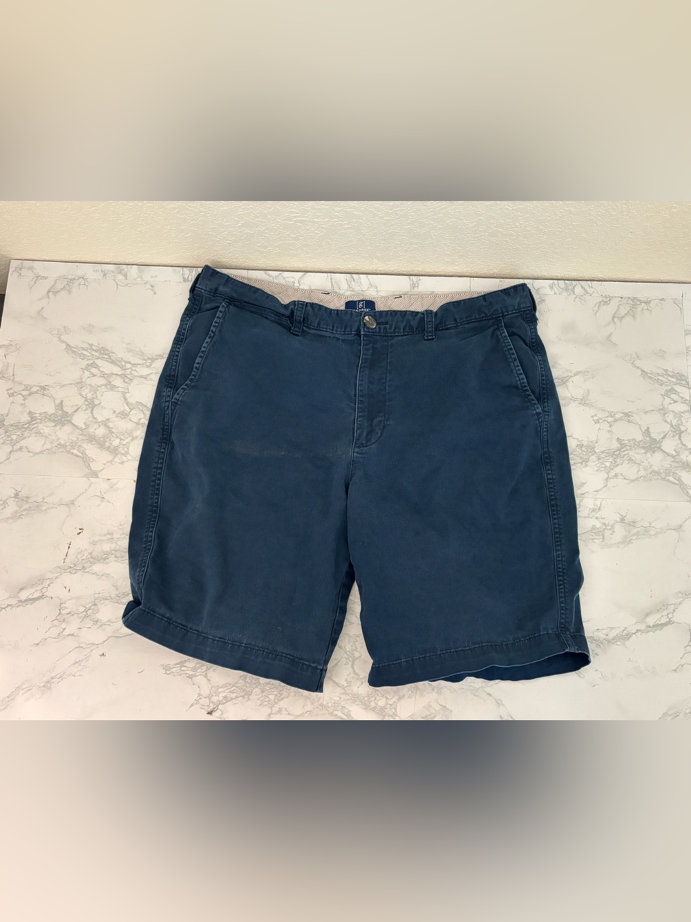 George Shorts Mens Size 36 Blue Light Weight Flat Front Chino Pockets